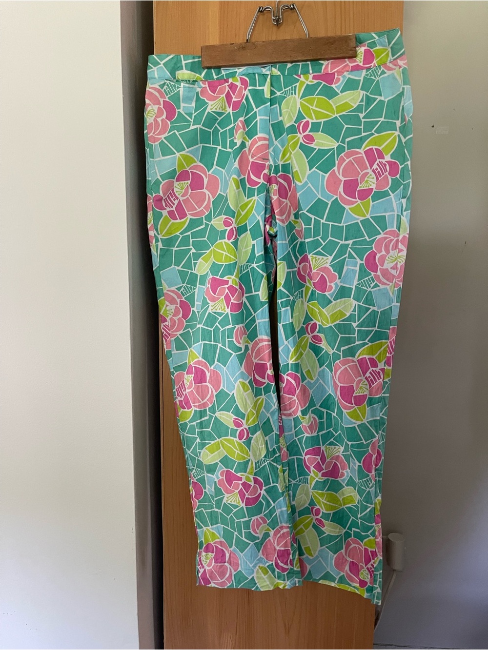 Lilly Pulitzer Turquoise Floral Mosaic Pants in